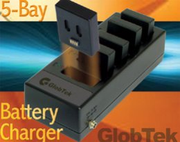 Battery Pack and 5-Bay Battery Charger System for Mobile Handheld Equipment Applications