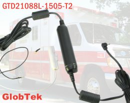 Vehicle/Automotive mounted DC/DC converter power supply  provides 5V DC regulated output to a wide range of systems and applications with a wide range 1:3 input of 10-32VDC, Model GTD21088L-1505-T2